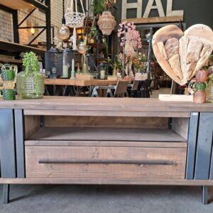 Ovaal TV meubel met staal